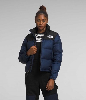 Doudoune The North Face 1996 Retro Nuptse Femme Bleu Marine Noir | PARIS XEYCQ
