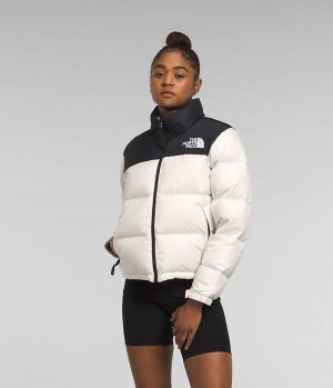 Doudoune The North Face 1996 Retro Nuptse Femme Blanche Noir | FRANCE HMURX