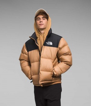 Doudoune The North Face 1996 Retro Nuptse Homme Beige Noir | FR CQNKS