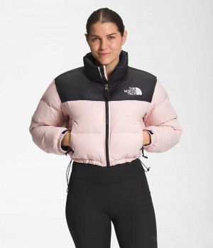 Doudoune The North Face Nuptse Corta Femme Rose | FRANCE IGHZM