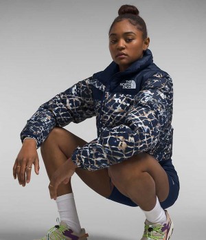 Doudoune The North Face Nuptse Corta Femme Bleu Marine | FR AFJYR