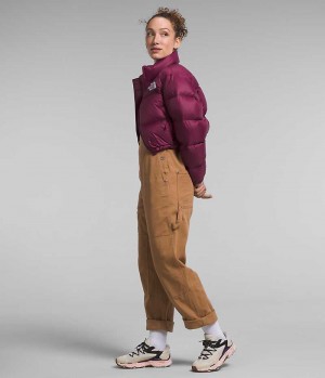 Doudoune The North Face Nuptse Corta Femme Rouge | FRANCE QNSWG