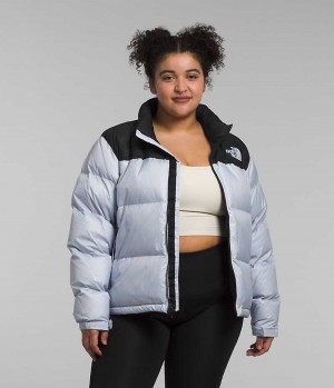 Doudoune The North Face Plus 1996 Retro Nuptse Femme Bleu Clair Noir | PARIS RJONK