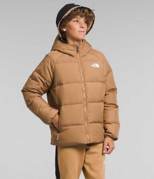 Doudoune The North Face Reversible North Encapuchonné Garcon Kaki | FR XAMZD