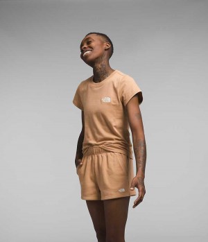 Short The North Face Half Dome Fleece Femme Beige | FRANCE MPCRJ