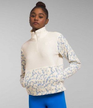 Sweatshirt The North Face Alpine Polartec® 100 ¼-Zip Cowl Femme Blanche | FR EUSZN