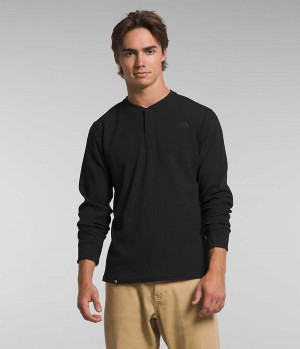 T-Shirt The North Face Canyon Fog Thermal Long Sleeve Henley Homme Noir | FRANCE OWVCH