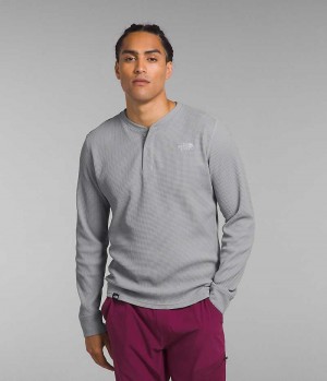 T-Shirt The North Face Canyon Fog Thermal Long Sleeve Henley Homme Grise | PARIS ZOIWC