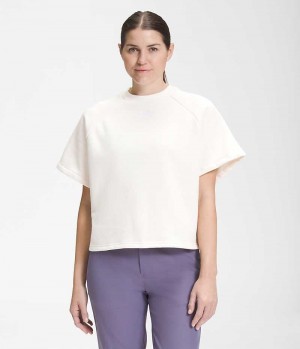 T-Shirt The North Face Corta Sleeve Felted Fleece Crew Femme Blanche | FR KDUAM