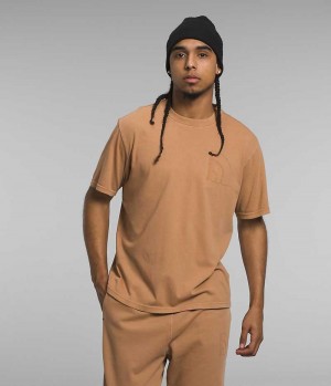T-Shirt The North Face Corta Sleeve Garment Dye Homme Kaki | FRANCE LHACQ