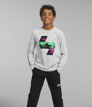 T-Shirt The North Face Long Sleeve Graphique Garcon Grise Clair | FR XVPDC