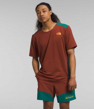 T-Shirt The North Face Trailwear Lost Coast Corta Sleeve Homme Marron Turquoise | PARIS KXRSQ