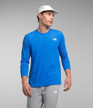 T-Shirt The North Face Wander Long Sleeve Homme Bleu | FRANCE RALYK
