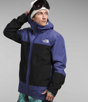 Veste À Capuche The North Face ThermoBall™ Eco Snow Triclimate® Homme Bleu Noir | FRANCE BURLV