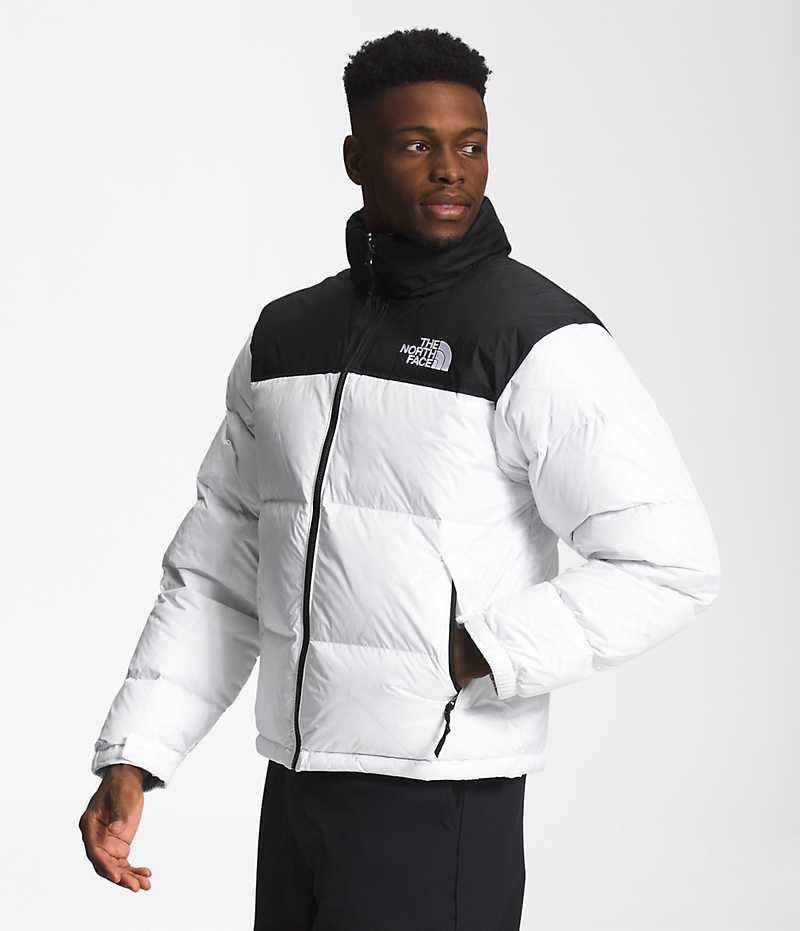 Doudoune The North Face 1996 Retro Nuptse Homme Blanche Noir | PARIS GJZIX