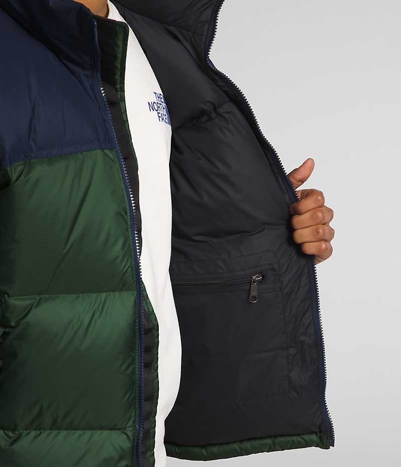 Doudoune The North Face 1996 Retro Nuptse Homme Vert Bleu Marine | FR RQWHB
