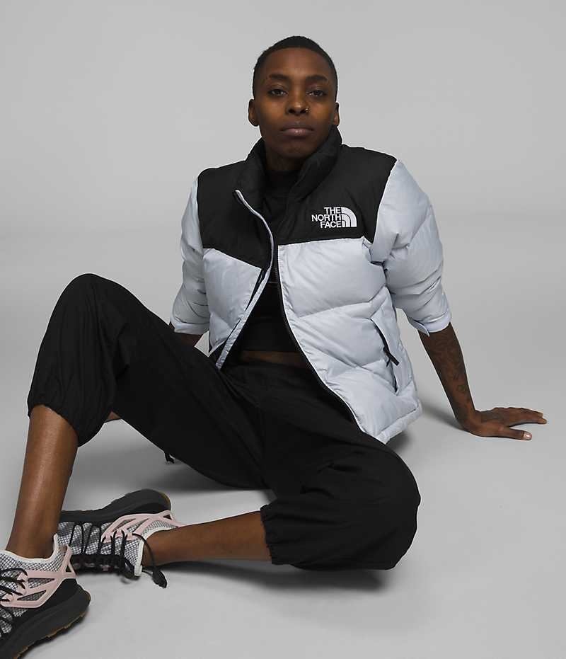 Doudoune The North Face 1996 Retro Nuptse Femme Noir Blanche | FR KWLVZ
