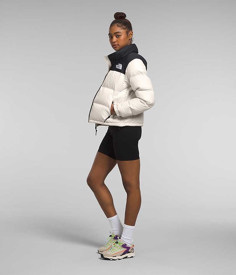 Doudoune The North Face 1996 Retro Nuptse Femme Blanche Noir | FRANCE HMURX