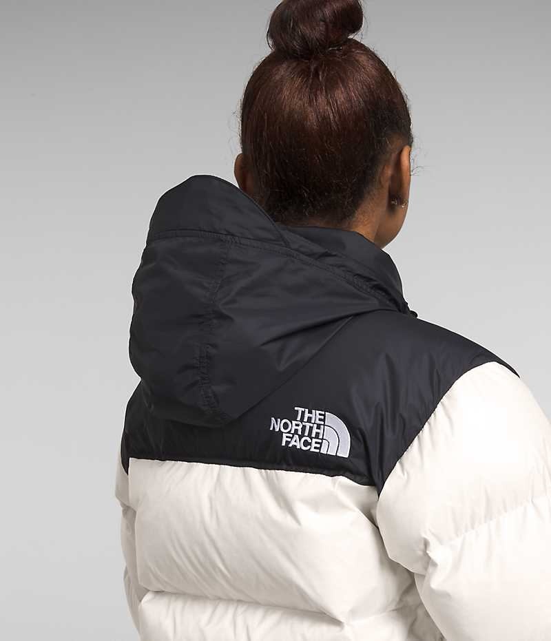 Doudoune The North Face 1996 Retro Nuptse Femme Blanche Noir | FRANCE HMURX