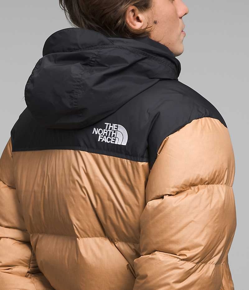 Doudoune The North Face 1996 Retro Nuptse Homme Beige Noir | FR CQNKS