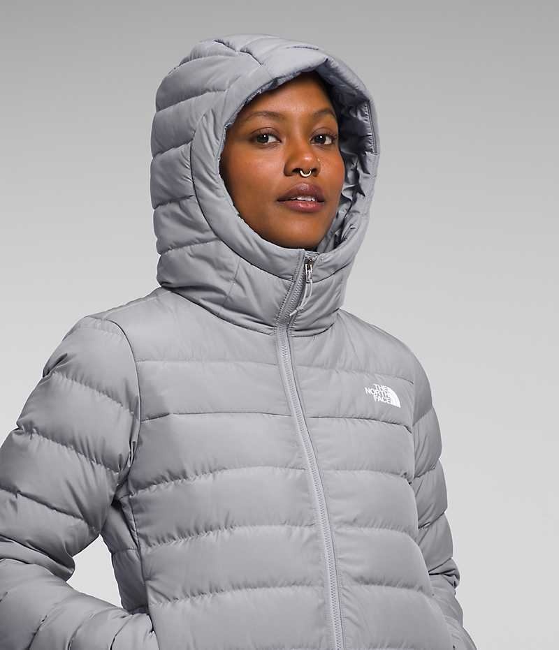 Doudoune The North Face Aconcagua 3 Hoodie Femme Grise | FRANCE PELXM