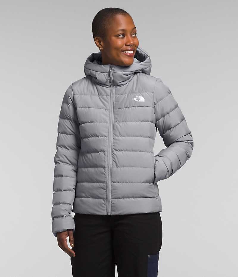 Doudoune The North Face Aconcagua 3 Hoodie Femme Grise | FRANCE PELXM