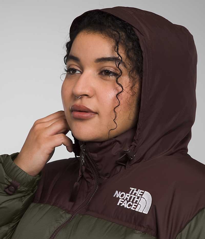 Doudoune The North Face Plus 1996 Retro Nuptse Femme Vert Marron | FRANCE WBXUI