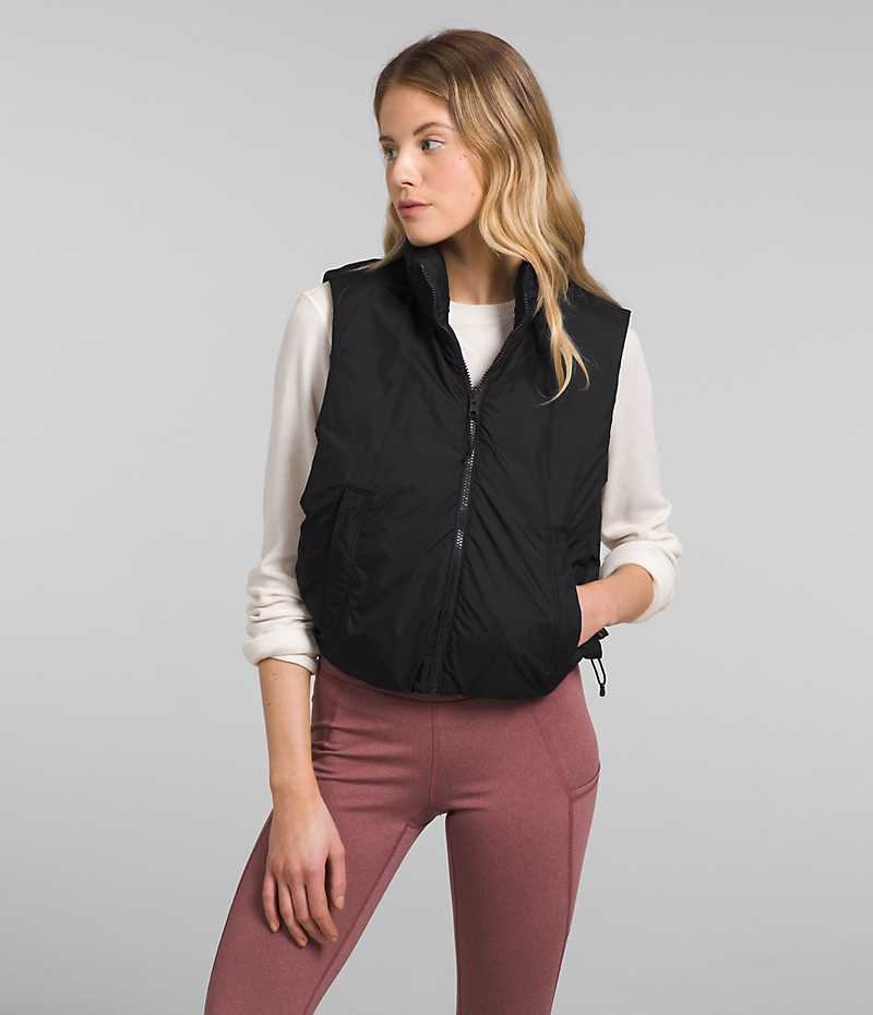 Gilet The North Face Lhotse Reversible Femme Noir | FRANCE DBPQR