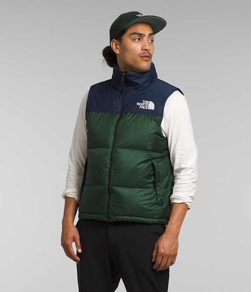 Gilet en Duvet The North Face 1996 Retro Nuptse Homme Vert Bleu Marine | PARIS ZXQDV