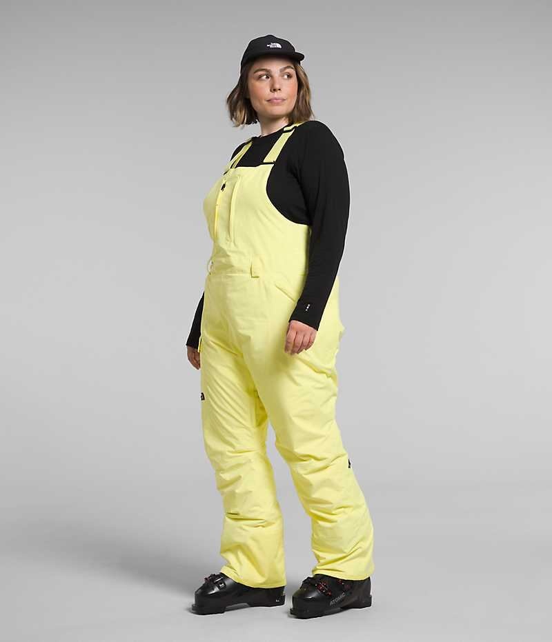 Pantalon Bib The North Face Plus Freedom Insulated Femme Jaune | FRANCE CYZBP