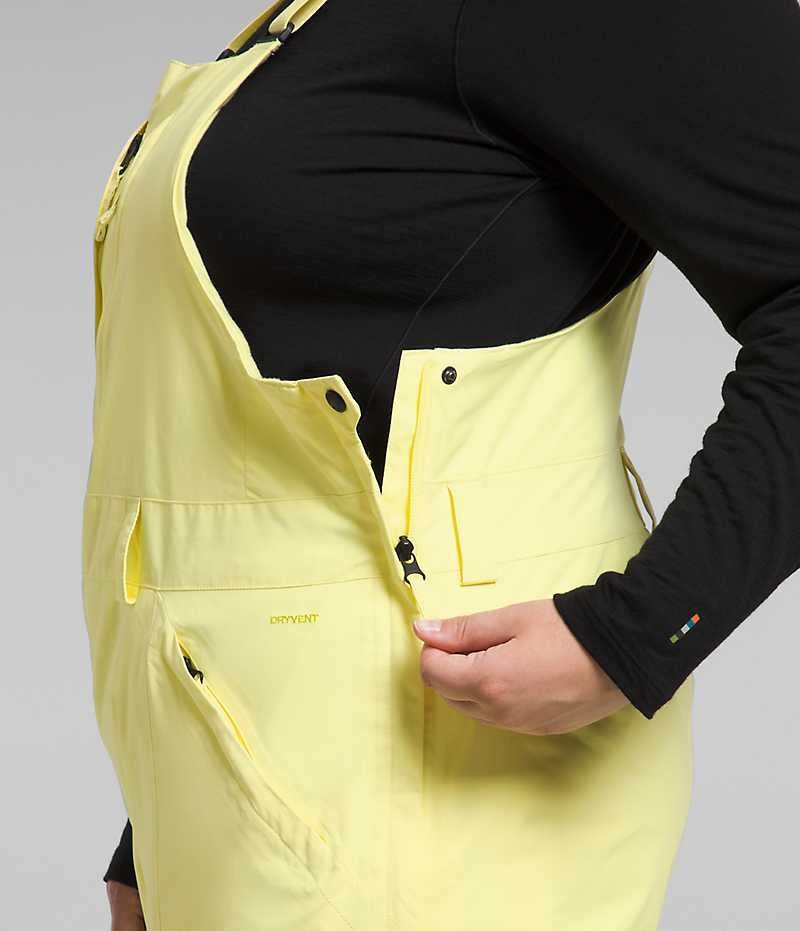 Pantalon Bib The North Face Plus Freedom Insulated Femme Jaune | FRANCE CYZBP