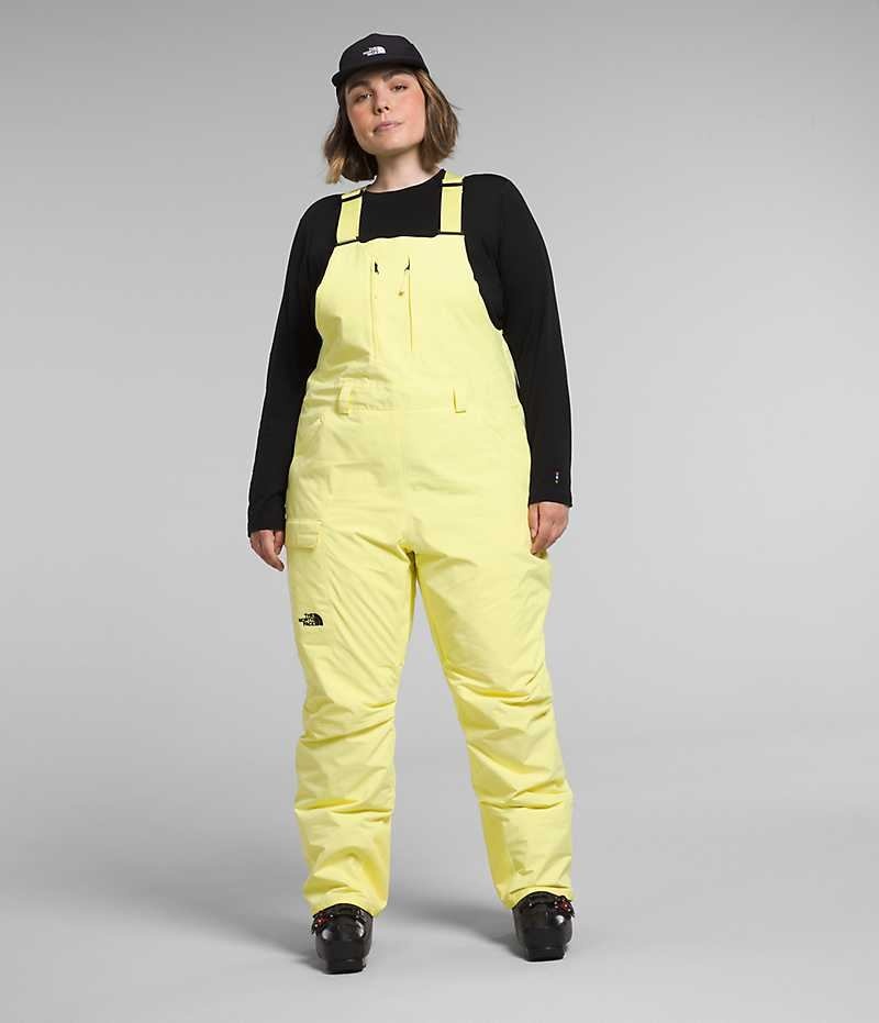 Pantalon Bib The North Face Plus Freedom Insulated Femme Jaune | FRANCE CYZBP