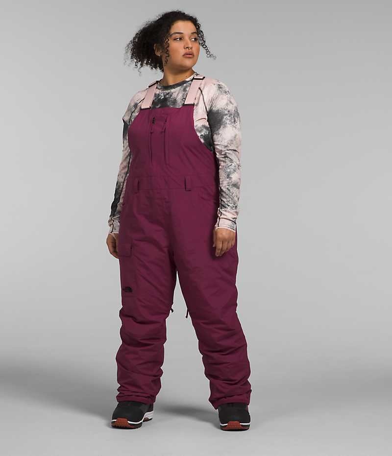Pantalon Bib The North Face Plus Freedom Insulated Femme Bordeaux | PARIS NDJCZ
