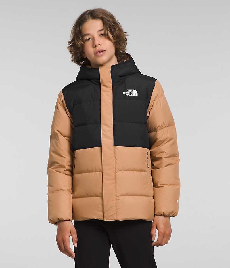 Parka The North Face North Down Fleece-Doublée Garcon Kaki Noir | FR DZHMC