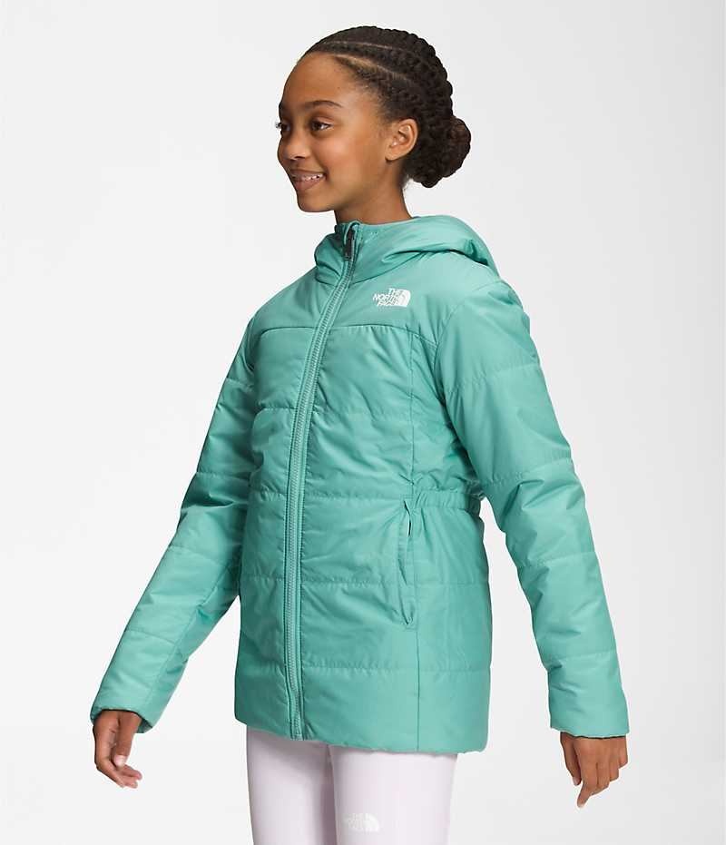 Parka The North Face Reversible Mossbud Fille Turquoise | FRANCE VOCHD