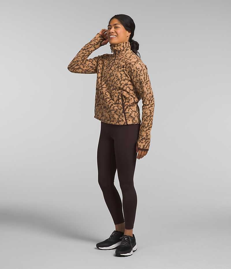 Sweatshirt The North Face Alpine Polartec® 100 ¼-Zip Cowl Femme Marron | PARIS SFTBZ