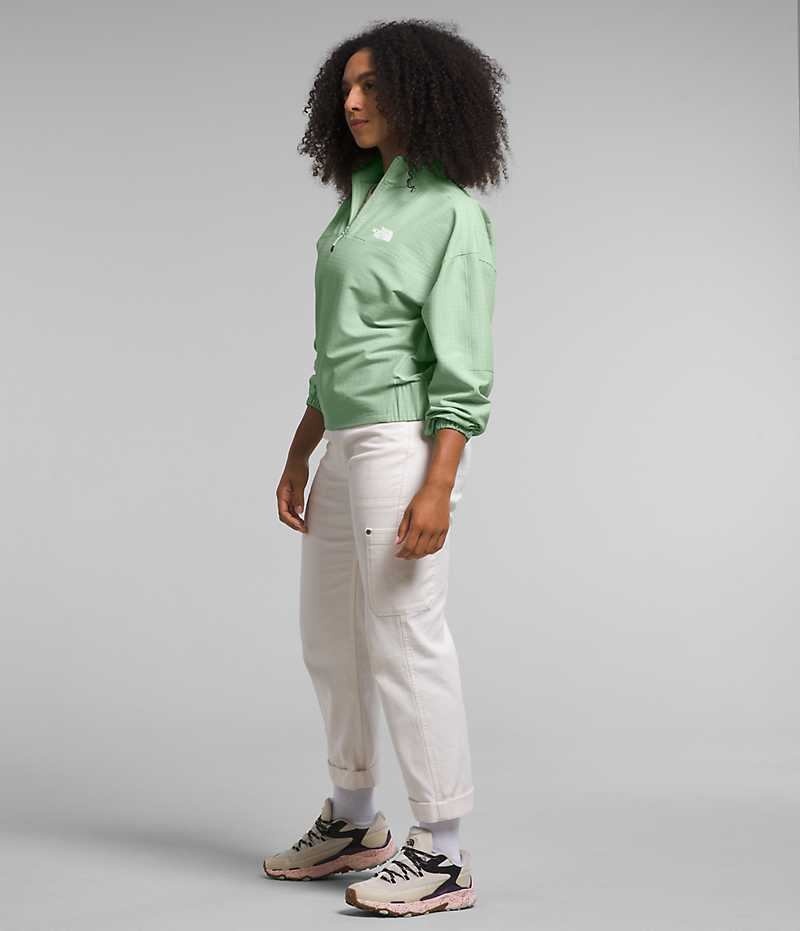 Sweatshirt The North Face Tekware™ Grid 1/4 Zip Femme Menthe | FRANCE NDKCT
