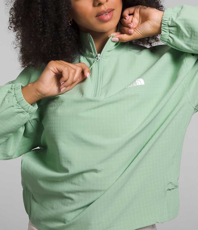 Sweatshirt The North Face Tekware™ Grid 1/4 Zip Femme Menthe | FRANCE NDKCT