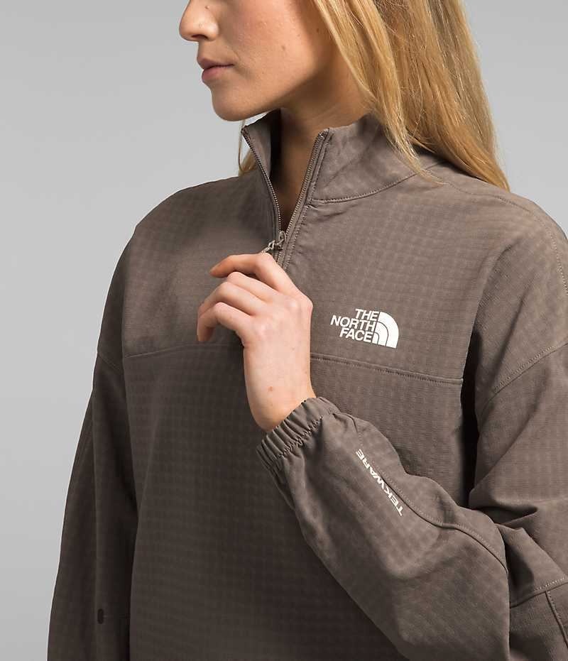 Sweatshirt The North Face Tekware™ Grid 1/4 Zip Femme Marron | PARIS FGJPU