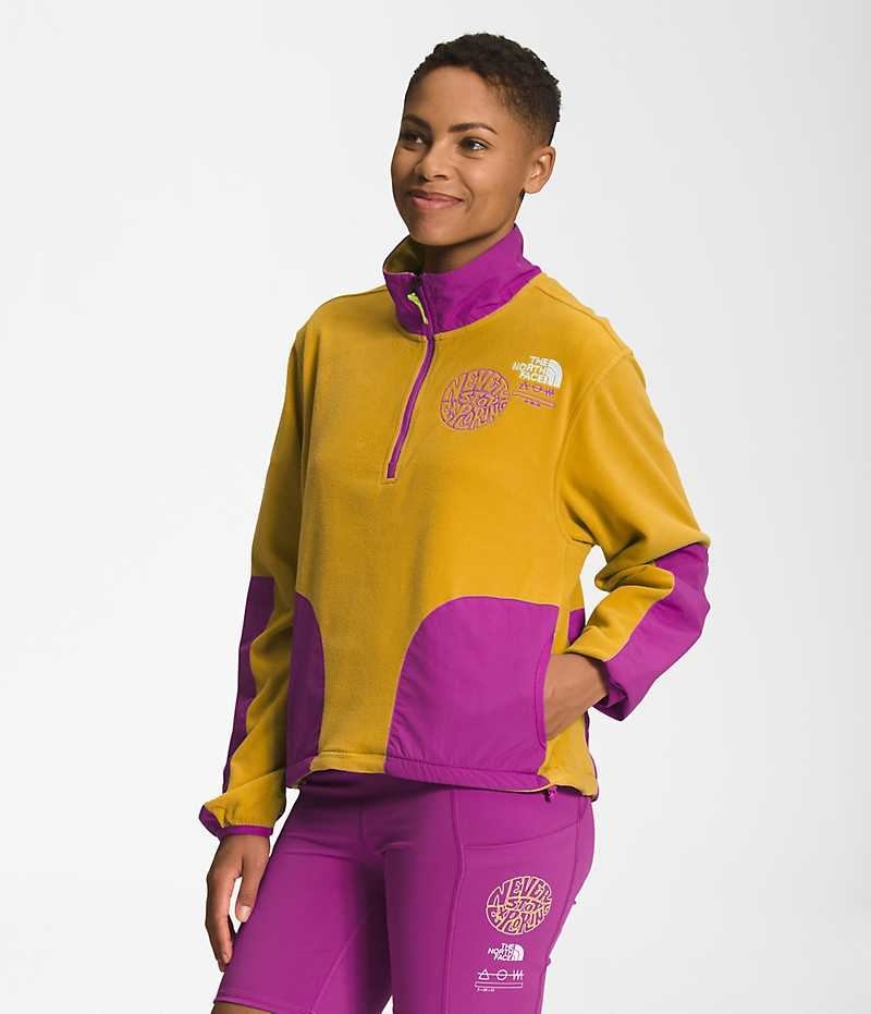 Sweatshirt The North Face Trailwear Fantasy Ridge ½-Zip Femme Jaune Violette | FR VCHPO