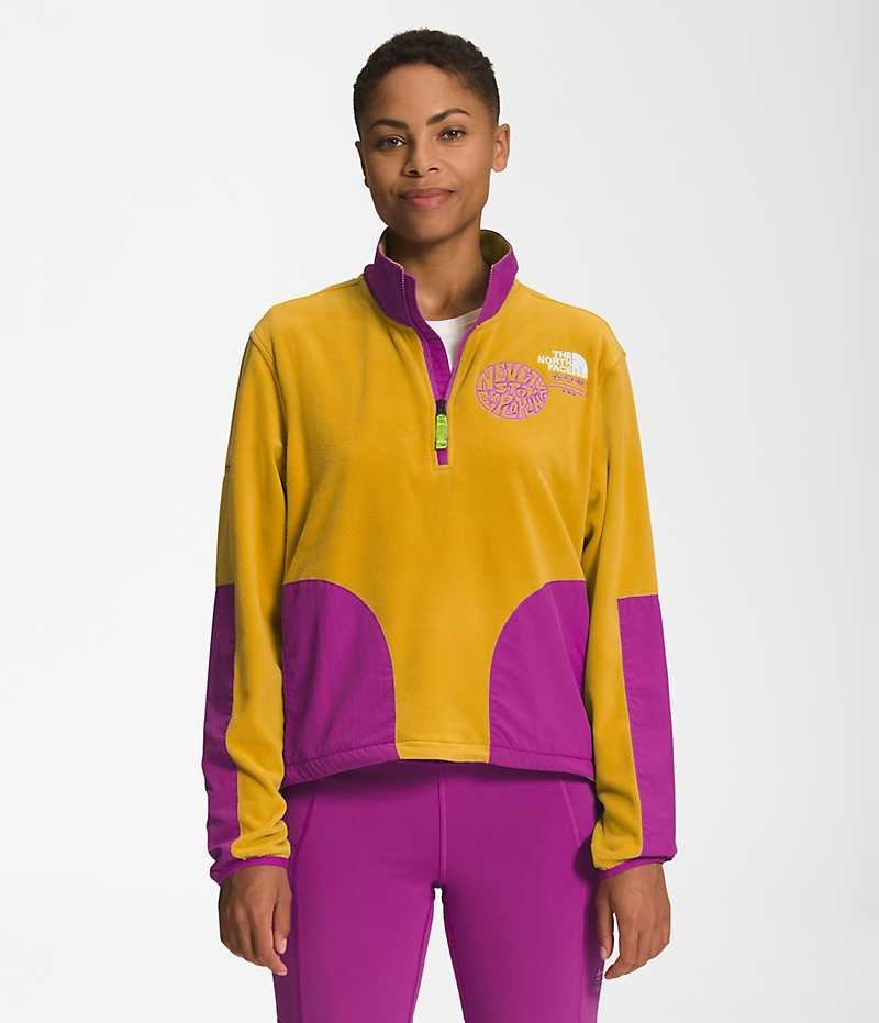 Sweatshirt The North Face Trailwear Fantasy Ridge ½-Zip Femme Jaune Violette | FR VCHPO