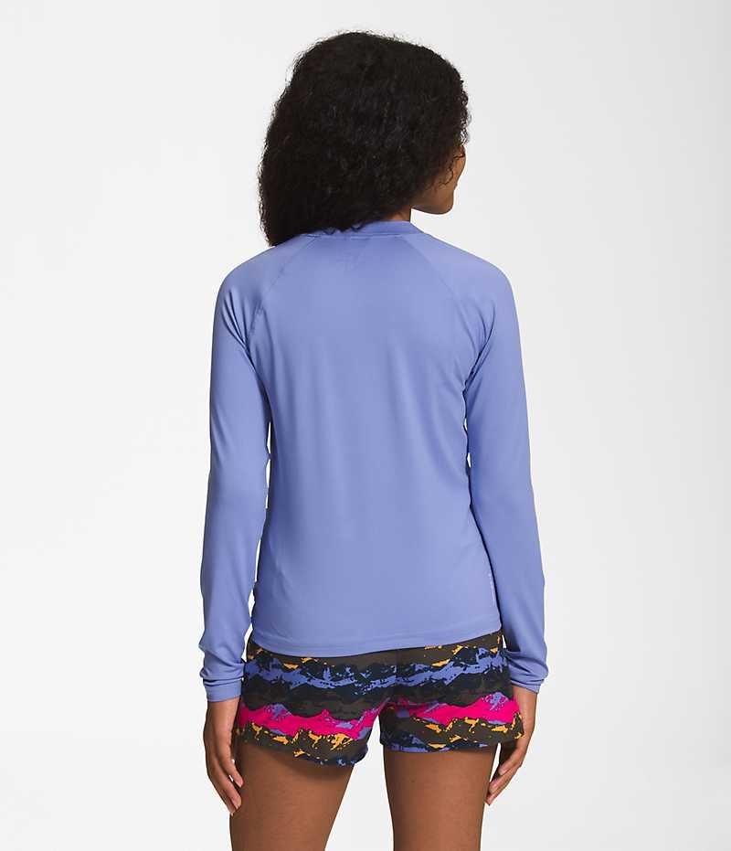 T-Shirt The North Face Amphibious Long Sleeve Sun Fille Bleu | FRANCE OVQHM