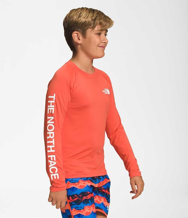 T-Shirt The North Face Amphibious Long Sleeve Sun Garcon Orange | FR WRCSB