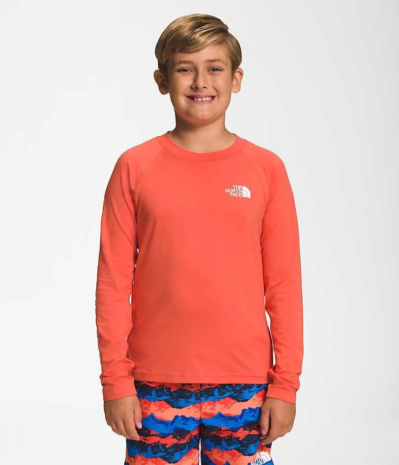 T-Shirt The North Face Amphibious Long Sleeve Sun Garcon Orange | FR WRCSB