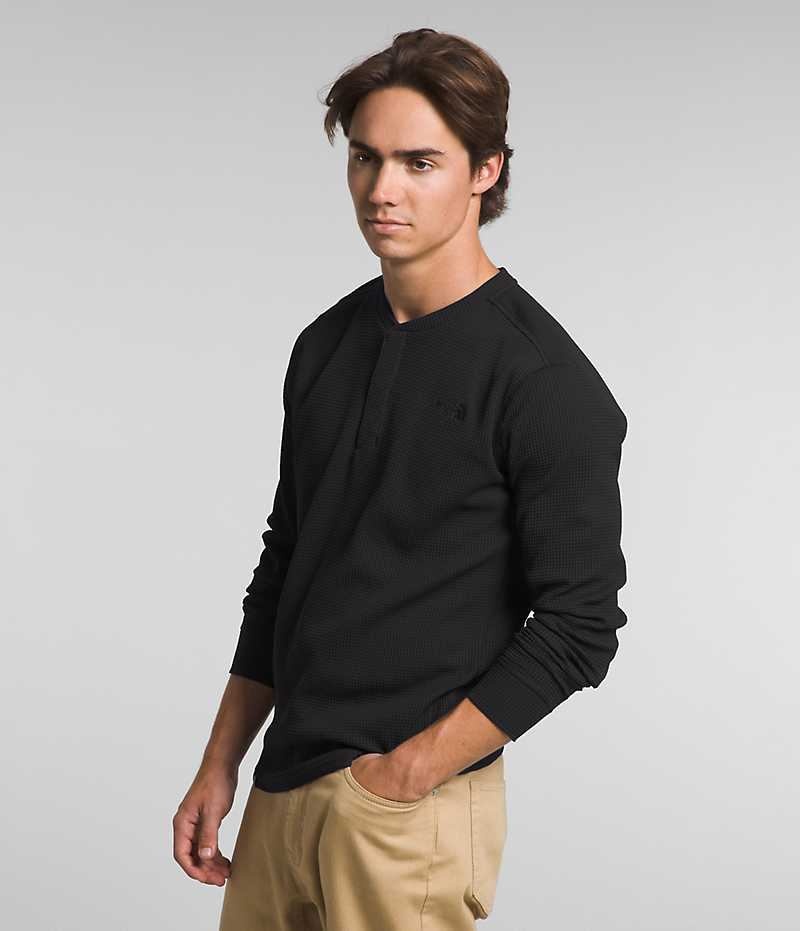 T-Shirt The North Face Canyon Fog Thermal Long Sleeve Henley Homme Noir | FRANCE OWVCH