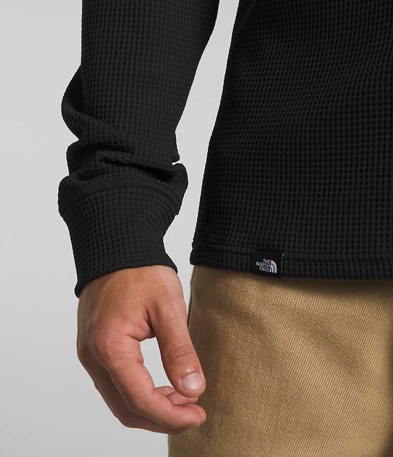 T-Shirt The North Face Canyon Fog Thermal Long Sleeve Henley Homme Noir | FRANCE OWVCH