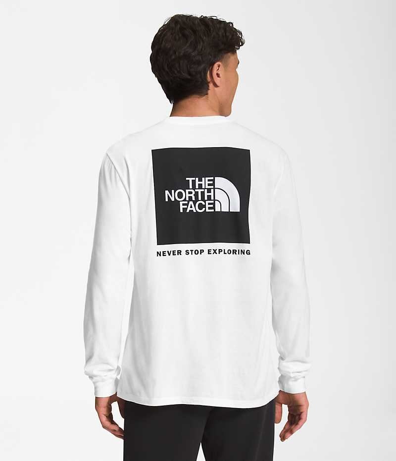 T-Shirt The North Face Long Sleeve Box NSE Homme Blanche | FRANCE LVFMR