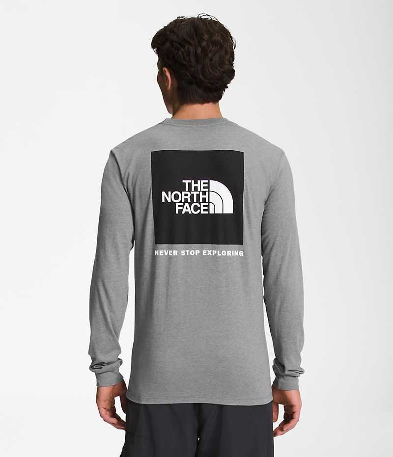 T-Shirt The North Face Long Sleeve Box NSE Homme Grise | PARIS ZQUIC