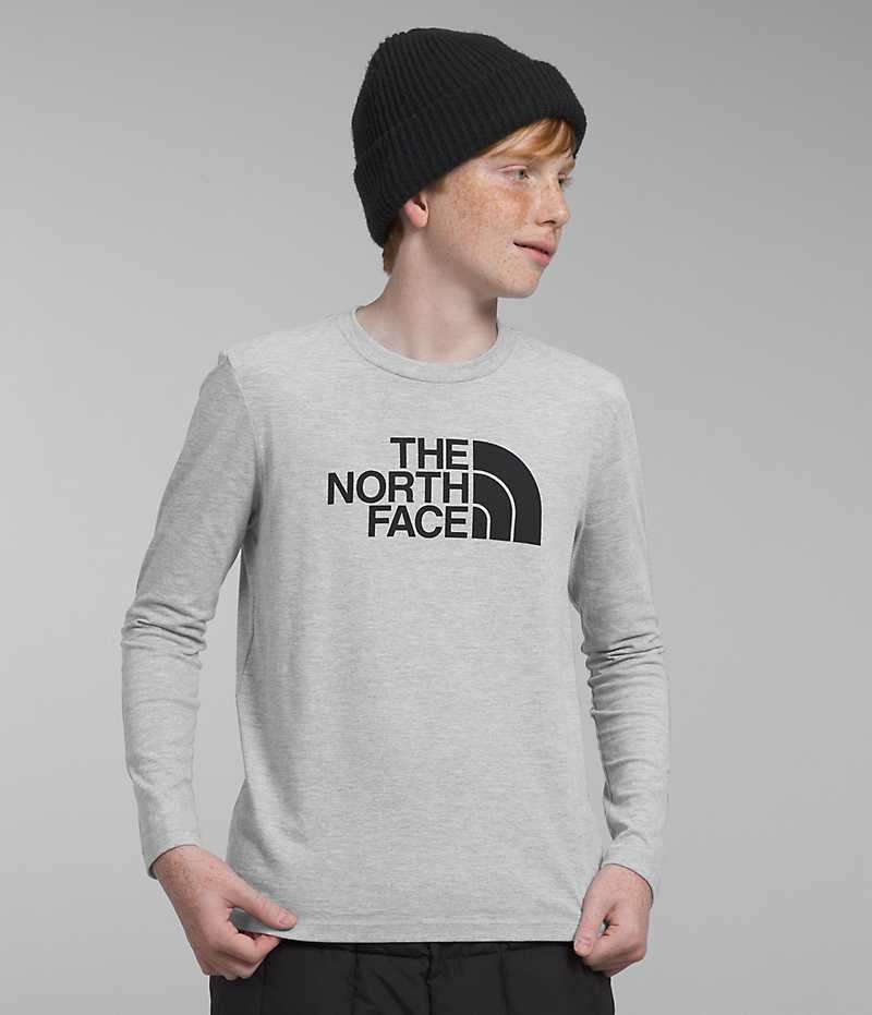 T-Shirt The North Face Long Sleeve Graphique Garcon Grise Clair | PARIS NEITL