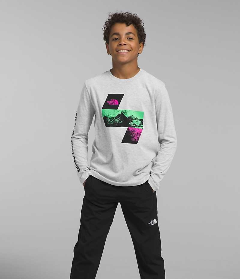 T-Shirt The North Face Long Sleeve Graphique Garcon Grise Clair | FR XVPDC